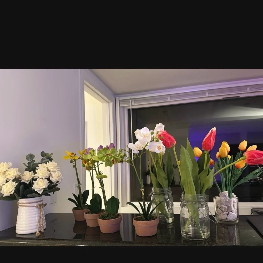 Faux Tulips arrangements